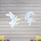 Glitzhome® Set of 2 Easter Metal Bunny Painter Yard Stake